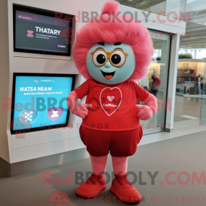 Hartmascottekostuum gekleed...