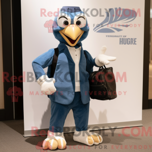Blue Hawk maskot kostume...