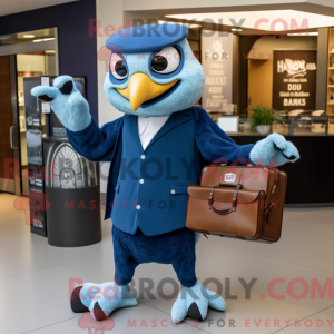 Blue Hawk mascot costume...