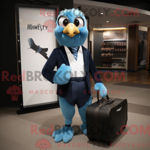 Blue Hawk mascot costume...