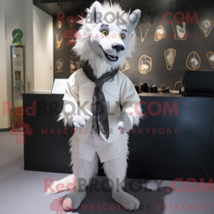 Hvid hyæne maskot kostume...