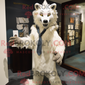 White Hyena mascot costume...