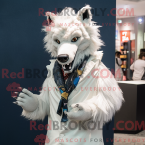 White Hyena mascot costume...
