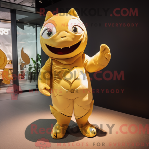 Gold Tuna mascot costume...