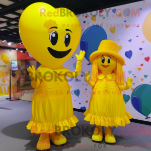 Gele hartvormige ballonnen...