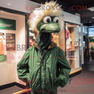 Grøn Emu maskot kostume...