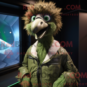Grøn Emu maskot kostume...