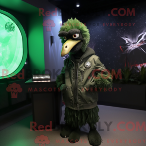Grøn Emu maskot kostume...