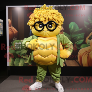 Gold Cabbage maskot kostyme...