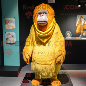 Gul orangutangmaskotkostyme...