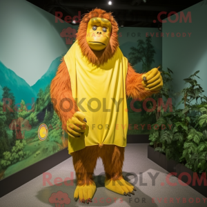 Gul orangutangmaskotkostyme...