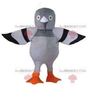 Gray and black pigeon mascot