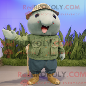 Oliven Narwhal maskot...