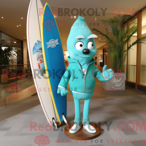 Turquoise Surfboard mascot...