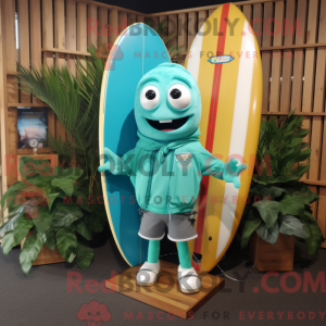 Turquoise Surfboard mascot...