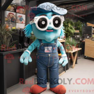 Teal Goulash mascot costume...