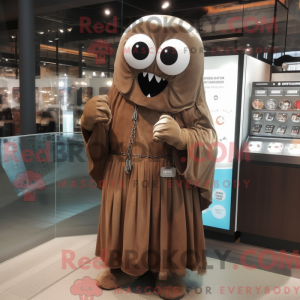 Brun spökelsemaskot drakt...