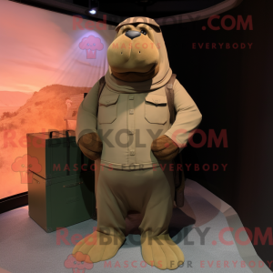 Brown Walrus mascot costume...