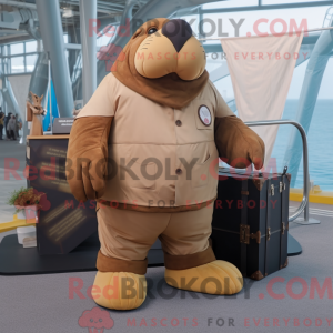 Brun hvalross maskotkostyme...