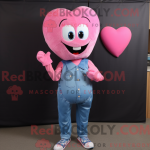Pink Heart maskot kostume...