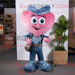 Pink Heart mascot costume...