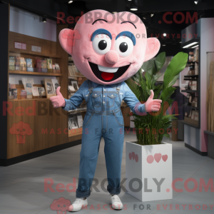 Pink Heart maskot kostume...