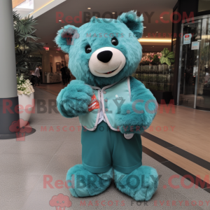 Teal Bear mascottekostuum...
