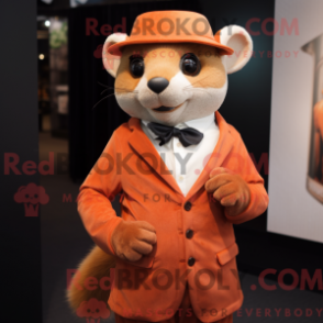 Fantasia de mascote Loir laranja com paletó e bonés - Mascotes laranja - REBROKO_310152 - RedBrokoly.com
