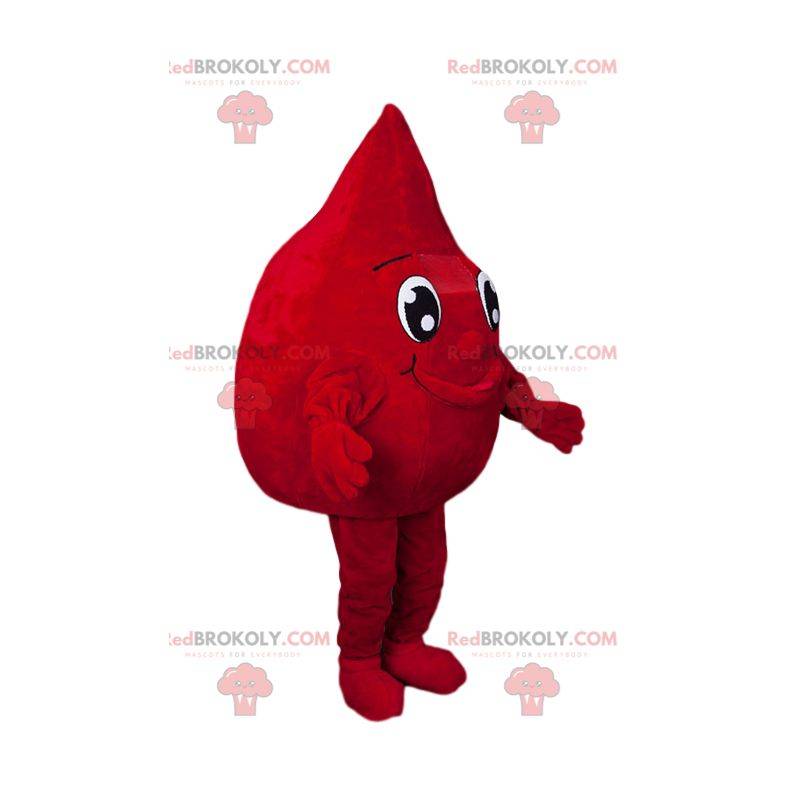 Smiling Blood Drop Mascot