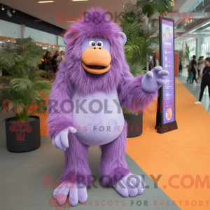 Lavendel orangutang maskot...