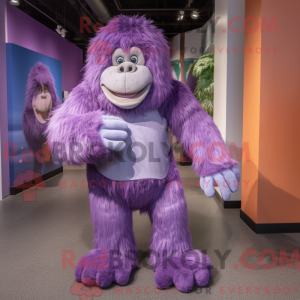 Lavendel orangutang maskot...