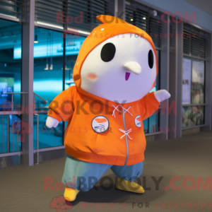 Orange Narhval maskot...