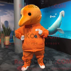 Mascotte de narval orange...