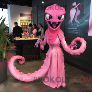Rosa Hydra maskotdraktfigur...