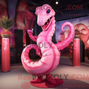 Pink Hydra maskot kostume...