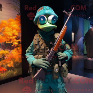 Teal Sniper mascottekostuum...