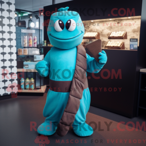 Cyan Chocolate Bar mascot...