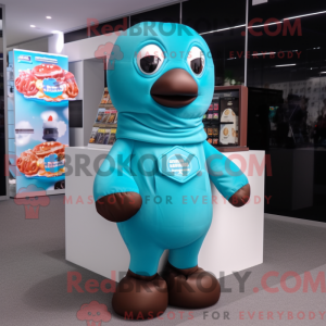 Cyan Chocolate Bar mascot...