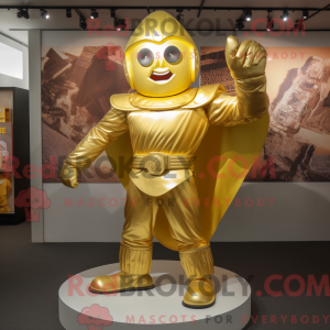 Guld superhelte maskot...