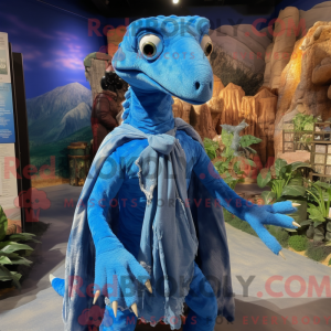 Blå Coelophysis maskot...
