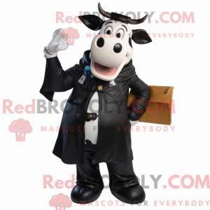 Black Holstein Cow mascot...