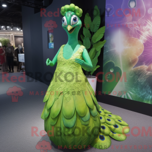 Lime Green Peacock mascotte...