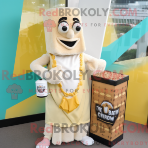 Krémová postava maskota...