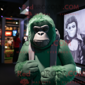 Grøn Gorilla maskot kostume...