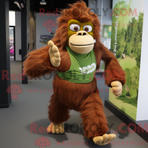 Oliven orangutang maskot...