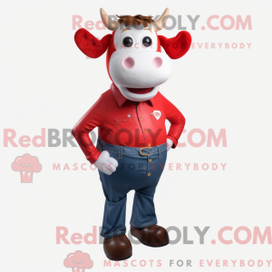 Red Cow maskot kostume...