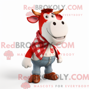 Red Cow maskot kostume...