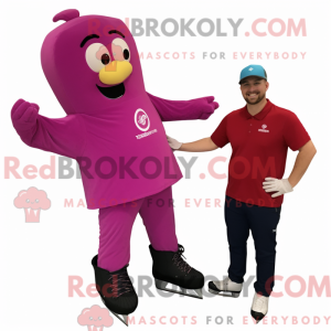 Magenta par skøyter maskot...