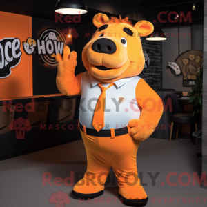 Orange Sow Maskottchen...