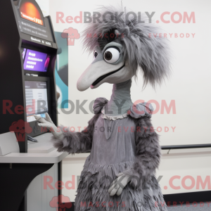 Grå Emu maskot kostume...